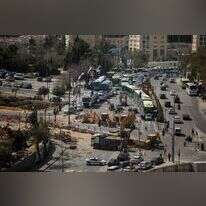 עבודות בכניסה לעיר. | יונתן זינדל, פלאש 90