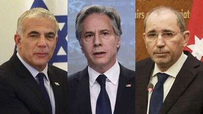 ספדי, בלינקן, לפיד. צילומים: AFP, EPA