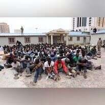 מהגרים אפריקנים שנעצרו בטריפולי. | AFP