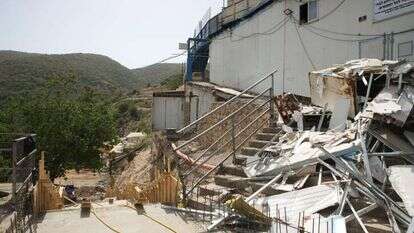 העבודות בקבר הרשב"י במירון, לקראת ההילולה בל"ג בעומר. | דוד כהן, פלאש 90