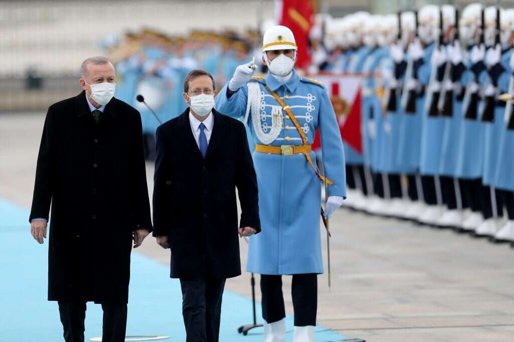 הרצוג וארדואן באנקרה, לפני כחודשיים. | EPA