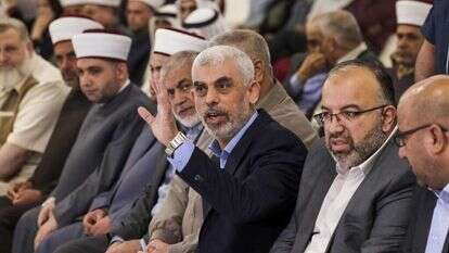 יחיא סנוואר ובכירי חמאס. | איי.אף.פי