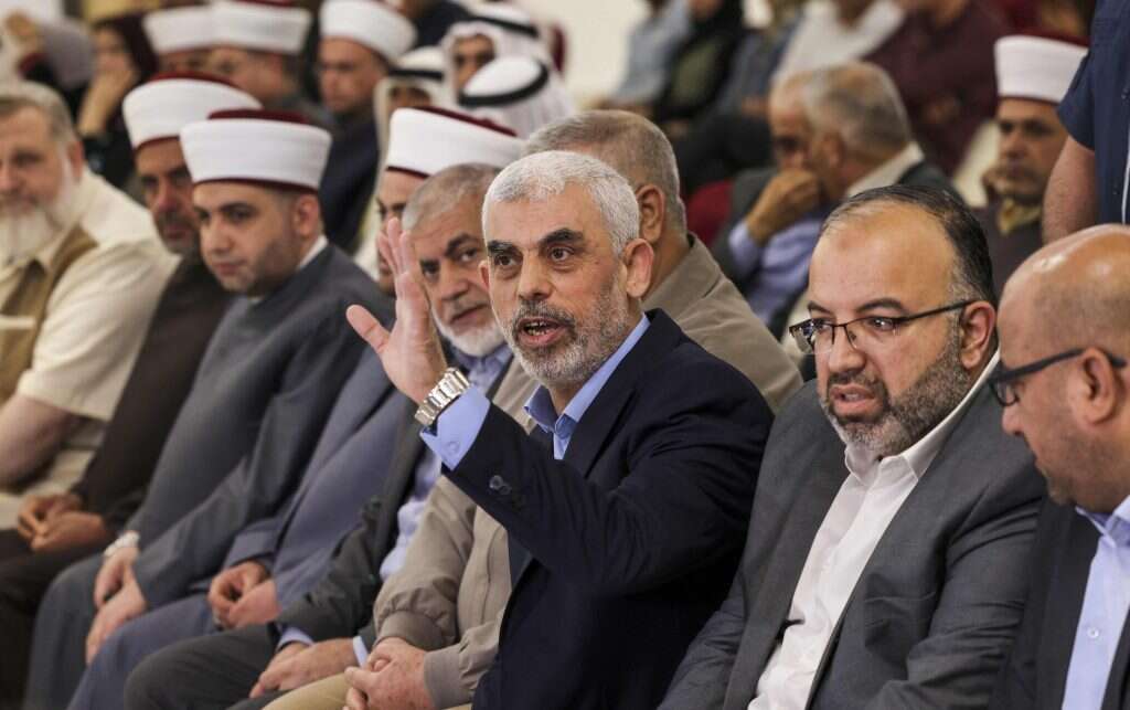 יחיא סנוואר ובכירי חמאס. | איי.אף.פי יחיא סנוואר ובכירי חמאס. | איי.אף.פי