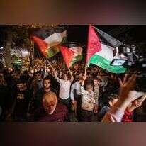 הפגנת תמיכה בסינוואר, אמש בחאן יונס. | עטיא מוחמד, פלאש 90
