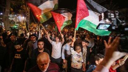 הפגנת תמיכה בסינוואר, אמש בחאן יונס. | עטיא מוחמד, פלאש 90