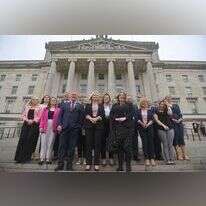 מפלגת שין פיין המנצחת. במרכז: מי שעשויה להתמנות לשרה הראשונה, חברת האספה מישל אוניל | EPA