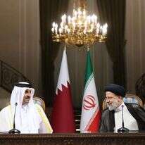 נשיא איראן איברהים ראיסי ואמיר קטאר תמים בן חמד אל-ת'אני בטהרן. | EPA