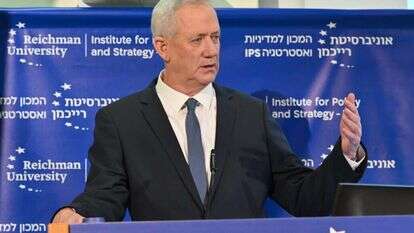 שר הביטחון גנץ באוניברסיטת רייכמן. | גלעד קוולרצ'יק