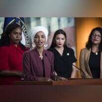 חברות הקונגרס האמריקני והנציגות הבולטות של הזרם הפרוגרסיבי במפלגה הדמוקרטית, מימין לשמאל: רשידה טליב, אלכסנדריה אוקסיו־קורטז, אילהאן עומר ואייאנה פרסלי. | גטי אימג'ס