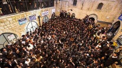 מתחם קבר הרשב"י, בל"ג בעומר. | דוד כהן, פלאש 90