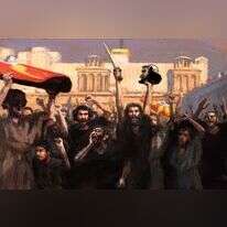 "כשהקנאים השתלטו על ירושלים הם רצו לדון אנשים למוות". מתוך הסרט "אגדת חורבן". ציור: דוד פולונסקי ומיכאל פאוסט