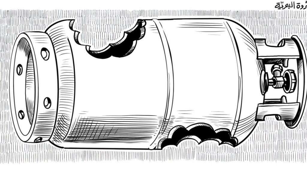 קריקטורה בעיתון א-נהאר הלבנוני, תחת הכיתוב "העושר הימי"