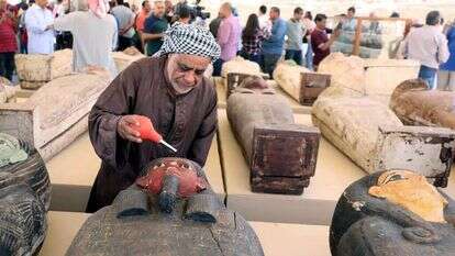 הממצאים שנחשפו בעיר המתים סקארה. | AFP