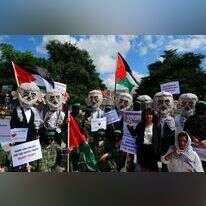 מפגן המחאה מול מטה האו"ם בז'נבה, של פעילי ארגון "שורת הדין". הקרדיט: ארגון שורת הדין