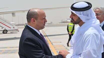 ראש הממשלה בנט בביקור באבו דאבי עם שר החוץ של איחוד האמירויות, שייח' עבדאללה בן זאיד. | קובי גדעון לע"מ