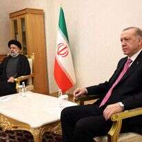 נשיא טורקיה ארדואן עם נשיא איראן אברהים ראיסי. | AFP