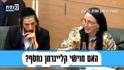 גיטי ושמואל קליינרמן בדיון בוועדת הבט"פ. | מסך ערוץ הכנסת