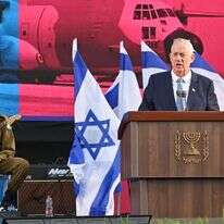 שר הביטחון בני גנץ בעצרת 40 שנה למלחמת לבנון הראשונה. | אריאל חרמוני, משרד הביטחון