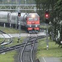 רכבת ממוסקבה בתחנת הגבול בין ליטא לקלינינגרד, השבוע. | EPA