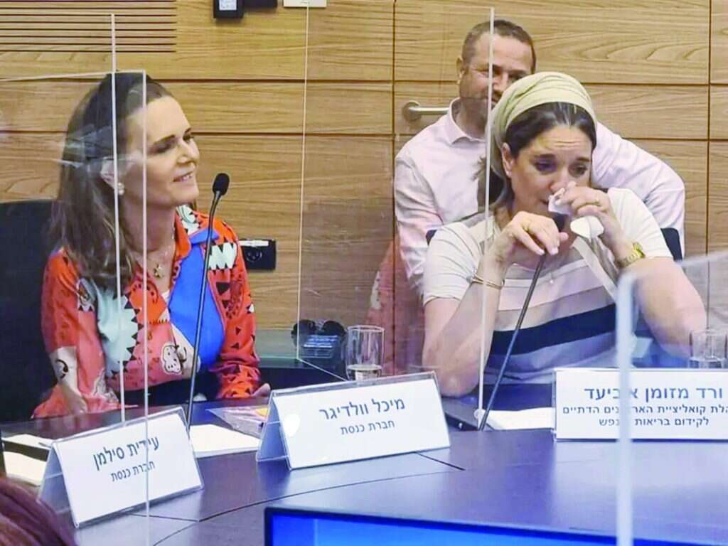 ורד מזומן־אביעד וח"כ מיכל וולדיגר במפגש ההקמה של קואליציית הארגונים הדתיים לבריאות הנפש