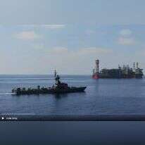 אסדת הגז כריש. | מסך מתוך טוויטר דובר צהל בערבית