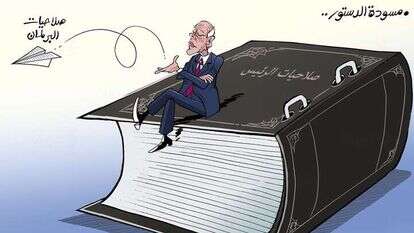 קיס סעיד, נשיא תוניסיה, בקריקטורה.