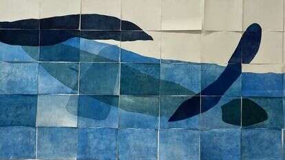 אביטל כנעני, קולאז', 2022 . מתוך התערוכה "קצה המים" המוצגת בגלריה לאמנות עכשווית, רמת השרון. | לנה גומון