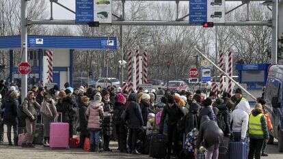 פליטים בגבול אוקראינה, מרץ 2022. | EPA