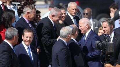 ביידן בנתב"ג עם לפיד, בנט ונתניהו | EPA