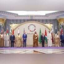 נשיא ארה"ב ג'ו ביידן עם מנהיגי מדינות ערב בג'דה, אתמול. | EPA