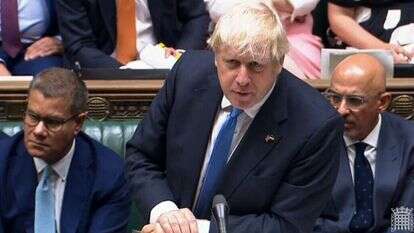 ראש ממשלת בריטניה בוריס ג'ונסון בפרלמנט הבריטי בשבוע האחרון. | מסך: AFP PHOTO / PRU ראש ממשלת בריטניה בוריס ג'ונסון בפרלמנט הבריטי בשבוע האחרון. | מסך: AFP PHOTO / PRU