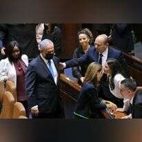 בנט ונתניהו במליאת הכנסת. | AFP