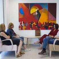 אנשי מקצוע אוקראינים בתחום בריאות הנפש משתלמים בטיפול בנפגעי טראומה במרכז הרפואי הרצוג בירושלים, השבוע. | צפריר אביוב, איי.פי