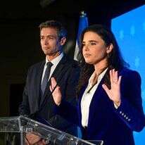 שקד והנדל במסיבת העיתונאים על הקמת מפלגת הרוח הציונית. | אבשלום ששוני/פלאש90