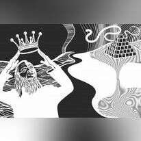 נעמי שפירא, "אַשְׁרֵיךְ אֶרֶץ שֶׁמַּלְכֵּךְ בֶּן חוֹרִים", מגזרת נייר, 2022. מתוך התערוכה "סובב סובב הולך הרוח" המוצגת כעת בהיכל שלמה, ירושלים