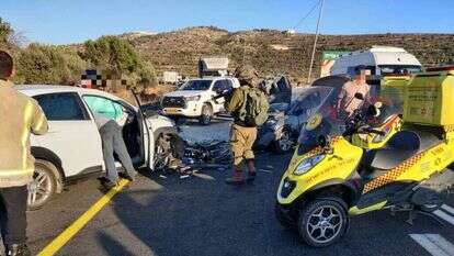 זירת התאונה סמוך לעלי, לפני כחודש. | תיעוד מבצעי מד"א