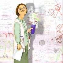 אמונה ש"ץ, 48, אמנית, מעצבת גרפית ומלמדת איור. אם ל־ 11, תושבת קריית־ספר. איור: אמונה שץ