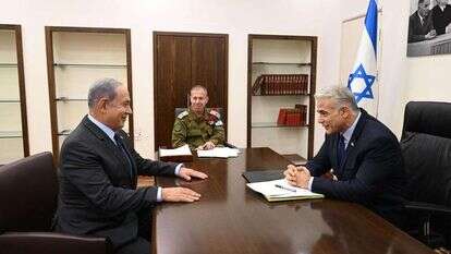 פגישת התדרוך של לפיד עם נתניהו, בתחילת השבוע. | חיים צח, לע"מ