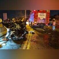 זירת התאונה בכביש 5 בשבוע שעבר, שבה נהרג גבריאל ברדה. | דוברות כב"ה מחוז יו"ש