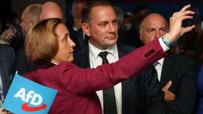 סגנית יו"ר המפלגה ביקשה מידע על היקף הסיוע של גרמניה לאונר"א. באטריקס פון־שטורך, ברלין, 2021. | AFP