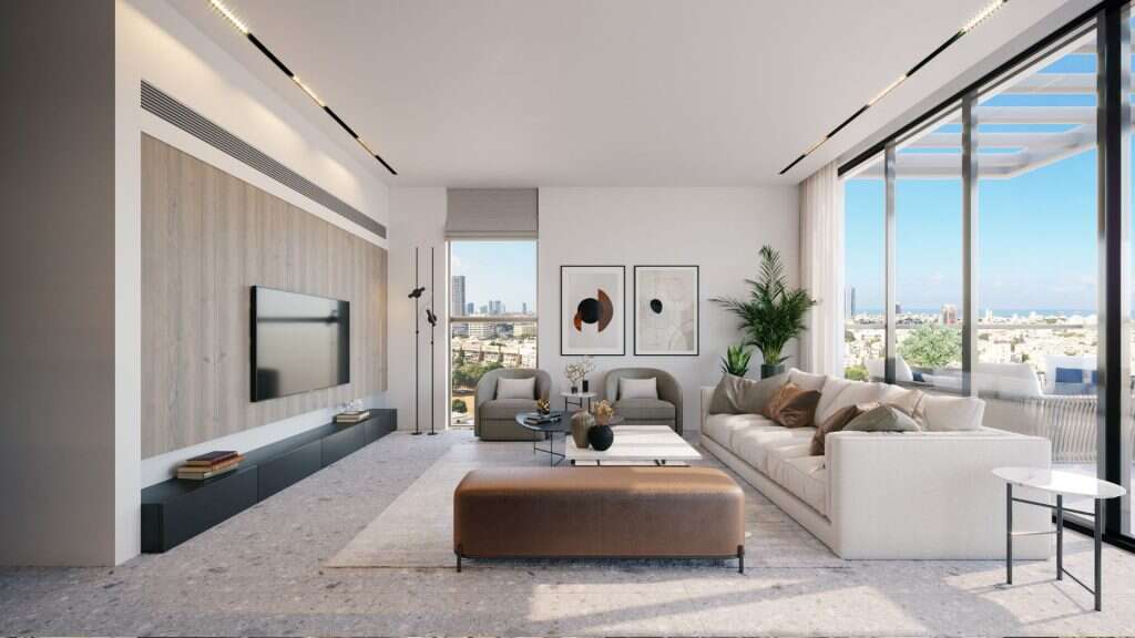 הדמיית דירה בפרויקט יהודה מכבי 32 | קרדיט הדמיה: סטודיו 84 | שחר רז קונטמפו נדל”ן