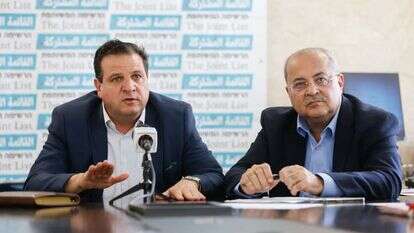 ח"כ אחמד טיבי וח"כ איימן עודה, מראשי מפלגות הרשימה המשותפת. | אוליבייה פיטוסי/פלאש90