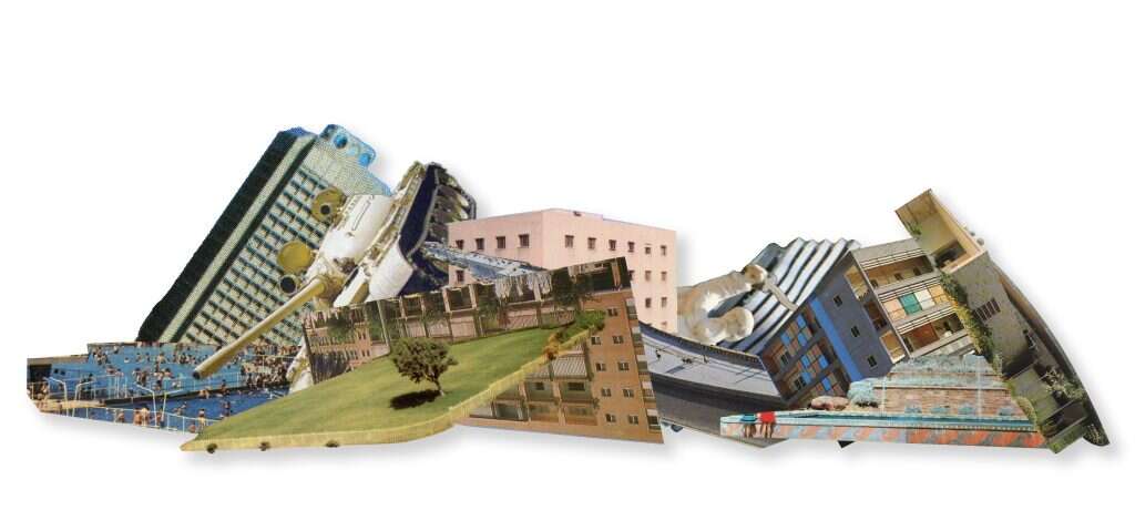 קרן זלץ Foreground Background, 2022 הדפסת הזרקת דיו דיקט מתווה לעבודה