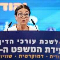 נשיאת בית המשפט העליון אסתר חיות נואמת בוועידת המשפט. | גדעון מרקוביץ'/פלאש90