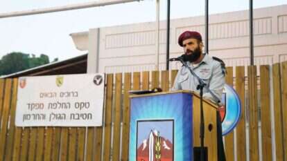 אל"מ אמונה בטקס חילופי מפקד חטיבת החרמון, יולי 2020. | דובר צה"ל