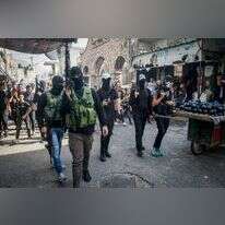 חמושים פלסטינים במחנה הפליטים בלאטה ליד שכם. Nasser Ishtayeh/Flash90