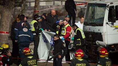 זירת פיגוע הדריסה בארמון הנציב, 2017. | סבי ברנס/פלאש 90