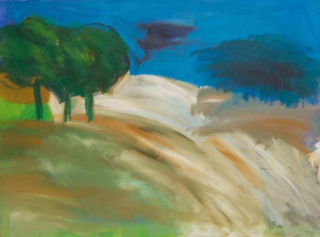 אבי הופמן, "שלושה עצים", אקריליק על בד