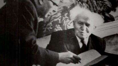 יעקב הרצוג עם דוד בן־גוריון, ניו־יורק 1960 | באדיבות המשפחה