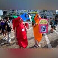 תומך בפה מלא ב"ארגונים הירוקים". הפגנה של פעילי איכות סביבה | אבשלום שושני, פלאש 90